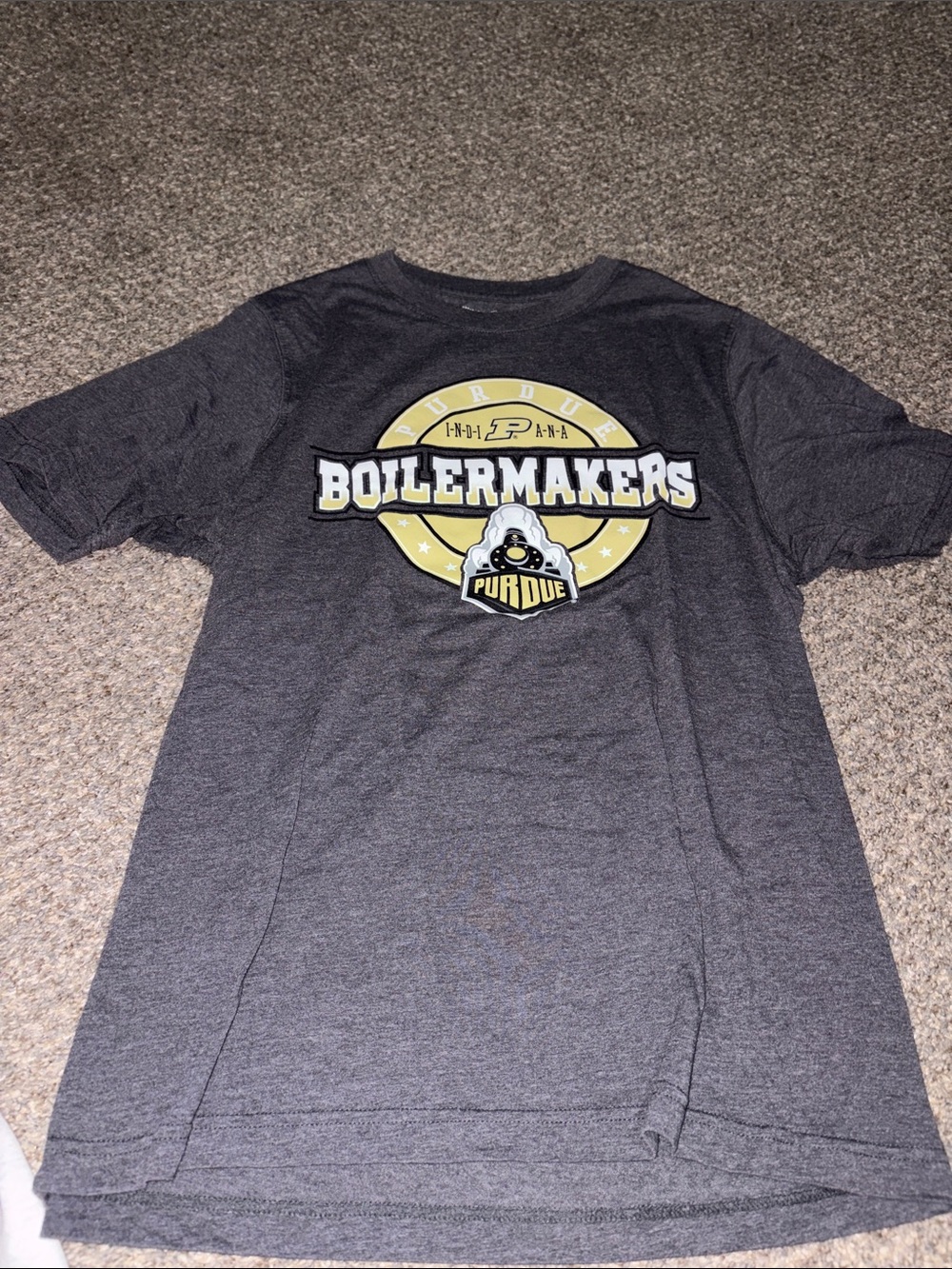 NCAA Purdue Boilermakers Gray and Gold Short Sleeve Tee